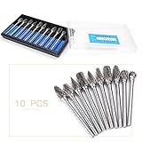 Mallofusa 10Pcs 6mm タングステン カーバイド バー ロータリー ドリル ビット カッター ファイル セット シャンク