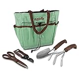 Blooms 5-Piece Gardening Tool Set (Teal Canvas Bag) [並行輸入品]