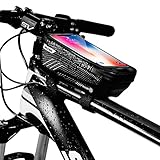 Niluoya 自転車携帯電話マウントバッグ 大人用 自転車 防水 マウンテンサイクリングフレーム トップチューブハンドルバーパック タッチ