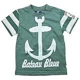 《初夏盛夏対応》 BateauBleue(バトーブルー) 天竺アンカーPt半袖Tシャツ 90cm /Dg NO.AH-1651312