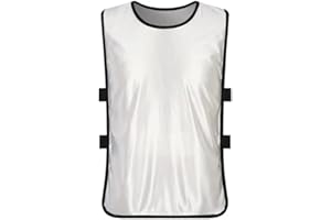 蛍光ビブス 大人用トレーニングビブス 大人用子供用サッカー・バスケットボール トレーニングベスト ライバルウェア トレーニングベスト チームジャージ 軽量・伸縮性・ストラップ付き ポリエステル素材 吸水速乾 練習試合 チーム練習 イベント ジャージ M 白