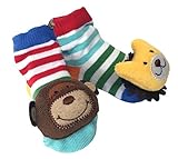 マッドパイ ベビー靴下 ガラガラソックス サル&ライオン 0-12ヶ月 #91542109ML
