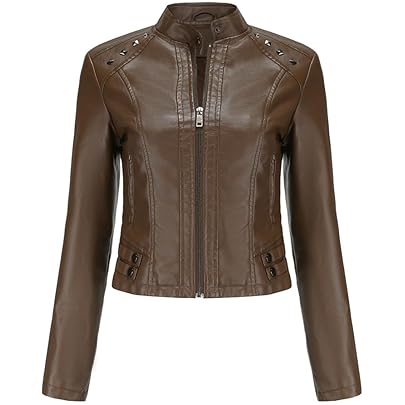 Amazon | ノーカラー レザージャケット レディース 革 ラムレザー 革