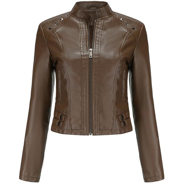 Amazon | [BEIBANG] ライダースジャケット 立ち襟 レザーコート