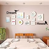 11壁の装飾壁画の組み合わせ、テレビの背景壁掛けの写真の壁の組み合わせ装飾的な絵画、独創的な壁掛けの固体木枠、アクリルの3D手紙の壁のステッカー