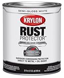 krylon 69213 Rust Protector and Preventative Enamel with Primer Quarts, Semi-Gloss White by Krylon