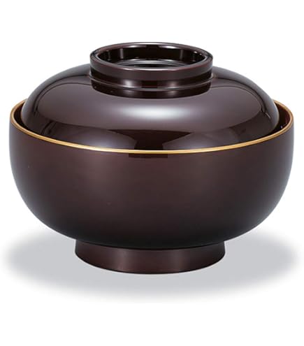 Amazon.co.jp: CG33 輪島塗 時代木製漆器 竹笹蒔絵 朱塗御吸物椀