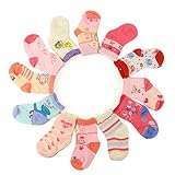 12 Pairs Cute Girlsカジュアルロングクルーソックスセット子供用幼児パステルAges 1 – 2