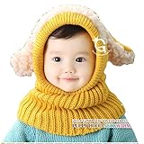SUNIU 選べる5色 うさぎちゃん風 ニット帽 ニット帽子 ベビー キッズ 赤ちゃん 子 子供 用 かわいい 防寒 (イエロー)
