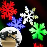 Prodeli Christmas Light Snowflakes Projector Waterproof Colorful Snowflakes Lamp Sparkling Landscape