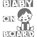 14色 BABY ON BOARD BOY CUBE ステッカー【BABY IN CAR 男の子 キューブ】 (グレー)