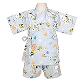 (スヌーピー) SNOOPY 子供用キャラクター柄甚平 9412 110cm Aブルー