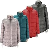 クロスプラス　a・i・n　2WAY　360T(表シレ)　ポケッタブル　中綿　抱っこ専用　ママコート　ダッカー　収納袋付 (L, チャコール×オフ水玉)