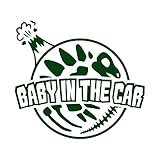 ステゴサウルス 化石 BABY IN THE CAR ステッカー ダークグリーン 深緑