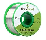 FutureSprout Solder Wire Lead Free Reel Rosin Core Electrical Soldering DIY Work 99Sn 0.3Ag 0.7Cu [並