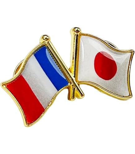 Amazon | 国旗ピンバッジ（日本・フランス友好旗） | バッジ | おもちゃ