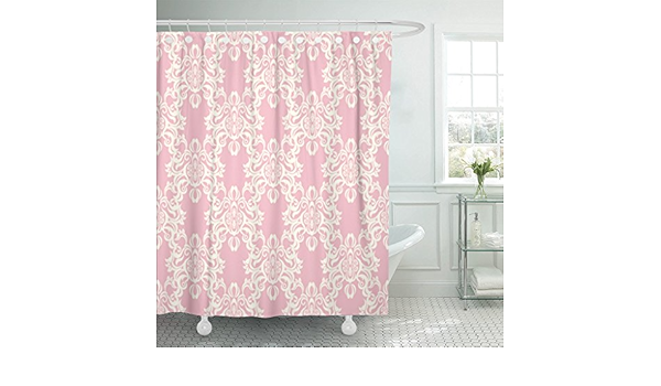 Amazon Varyhomeシャワーカーテンダマスクピンク花柄レトロパターンvictorian防水ポリエステル生地セットフック付き 72 W X 78 L グレー シャワーカーテン ホーム キッチン オンライン通販