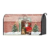 レッドレンガJollyギフトLaden Santa with Puppy 18 x 22クリスマス標準サイズメールボックスカバー