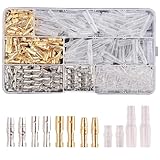 ギボシ端子 3.9mm 金銀 オス メス 端子 収納ケース付き 絶縁スリーブ オス メス セット カバー付き配線接続 圧着 差込 汎用 防水 自動車 バイク スピーカー 360個セット