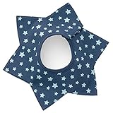Taurau.C 4つ 層 360° 回転 よだれかけ ビブ　ベビー　ＢＡＢＹ 出産祝い　食事　エプロン お洒落 派手 ハデ　カワイイ　 (ダークブルー星)