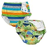 i Play (アイプレイ)乳幼児用 再利用可能 吸収力抜群の水泳用オムツ（2枚セット） US サイズ: 12 Months カラー: グリーン
