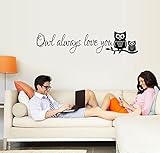 【ufengke】"Owl Always Love You" フクロウ壁飾り　子供の部屋と保育園の取り外し可能な壁のステッカー 　 壁画