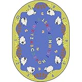 Joy Carpets Kid Essentials Infants & Toddlers Oval Lamby Pie Rug Multicolored 7'8 x 10'9 [並行輸入品]