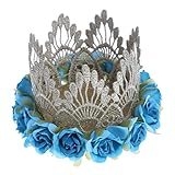 Perfk 美しい　バラの花　素敵な　ヘッドバンド　写真撮影　ヘアアクセサリー　全8色 - 青