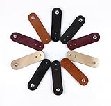 yueton 10pcs Colorful Leather Insert Button Desktop Cable Wire Management, Cable Cord Winder, Cable 