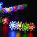 リーダーテク(lederTEK) ソーラー 防雨防水型 カラー 蓮花形 電飾 イルミネーション LED 6m 30球 2点滅モデル クリスマス ガーデン ライト 新年 飾り付け