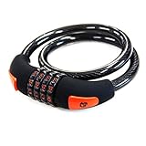 DOPPELGANGER(ドッペルギャンガー) ダイヤルコンボワイヤーロック [パスワード自由設定型] コンパクト自転車錠 全長650mm 断面径12mm DKL101-BK