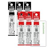 パイロット 高価格多色・多機能用 EVOLT 替芯 BRFS-10【まとめ買い6本】+ロコネコカード (ブラック3/レッド1/ブルー1/グリーン1, 0.7mm)