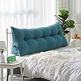 Vercart 新発売 ベッドカード 洗えるカバー ベッド 背もたれ ヘッドボード クッション フワフワ 腰痛対策 ブルー80x20x50cm