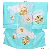 [ 京都きもの町 ] 女の子のお宮参り着物 祝い着 熨斗目 水色 毬 フードセット_025822_