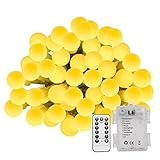 LE バブル型 LED イルミネーション 60球 ストリングライト 電池式 防水 全長6.5m クリスマス 電飾 パーティー 結婚式 電球色