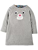 Frugi オーガニックコットン ベビー リバーシブル ワンピース グレー キャットサイズ 18-24m （ 90 ）