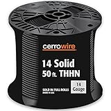 Cerrowire 112-1401BR 50-Feet 14-Gauge Solid THHN Black Wire [並行輸入品]