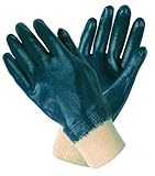 MCR Safety 97981M Predator Economy Fully Coated Gloves with Interlock Lined and Knitted Wrist, Blue/