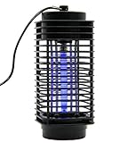 蚊取り 電撃殺虫器 電気 ショック ブルーライト吸引式 虫除け 薬剤不要 吊り下げ式 赤ちゃんやペットにも安心 寝室 リビング 居間 台所 アウトドア用 (ブラック)