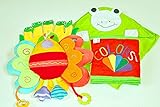 布絵本 布おもちゃ COLORS&SHAPES BOOK&アクティビティ・トイ　ピヨピヨバード & おまけ付きバスポンチョ&バスグローブかえる 幼児教育 ファーストステップ・プレイギフトセット