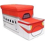 JR貨物 コンテナ 乗れる 収納BOX おかたづけボックスチェア おもちゃ箱 耐荷重70k W48.5×H31×D31cm 46L 蓋付き ふた付き フタ付き (E6系こまち)