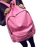 MissとMr リュックサック リュック デイパック かばん バッグ キャンバス　大容量 男女兼用 マザーズバッグ小学生 中学生 高校生 大学生 メンズ レディース シンプル リュック (ピンク)