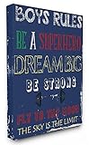 The Kids Room by Stupell "Boys Rules The Sky Is The Limit Stretched" Canvas Wall Art [並行輸入品]