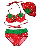 TopTie幼児Girlscm水着、かわいいイチゴビキニ、ツーピース水着 - レッド - Size3