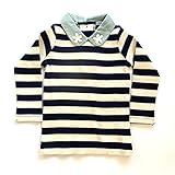 ベビー服　子供服　キッズ　女の子　ドンキージョシー　Donkey Jossy　襟付きボーダーカットソー (80cm)
