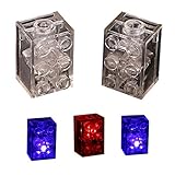 5pcs /パック子供クリエイティブカラフルなLEDライトアップ点滅ビルディングブロックセットDIYおもちゃレンガキッズボーイズガールズ