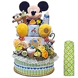 出産祝い ディズニー おむつケーキ 男の子 Disney 大きいミッキーマウス 内祝い ダイパーケーキ パンパース (S)