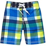 GYMBOREE(ジンボリー) プラッド ボード ショーツ Beachy ブルー プレイド 水着 12～18ヶ月【並行輸入】