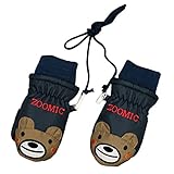 アスナロ（グローブ） スノーミトン ベビー 男の子 ZOOMIC アップリケ 手袋 防寒 3-4才 ネイビー