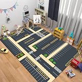 Faichooseouseキッズマット 交通道路 子供 遊びマット 子供ゲームパッド ラグマット 数字柄 カーペット 交通道路地図 床暖房対応 早期教育 保育園 幼稚園 滑り止め プレイマット 大判 長方形 子供部屋 洗える